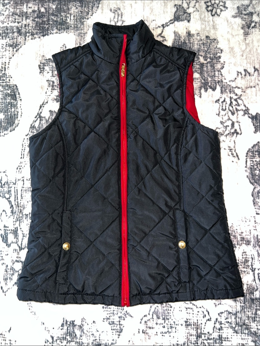 Ralph Lauren Black Shell Vest with Red Lining